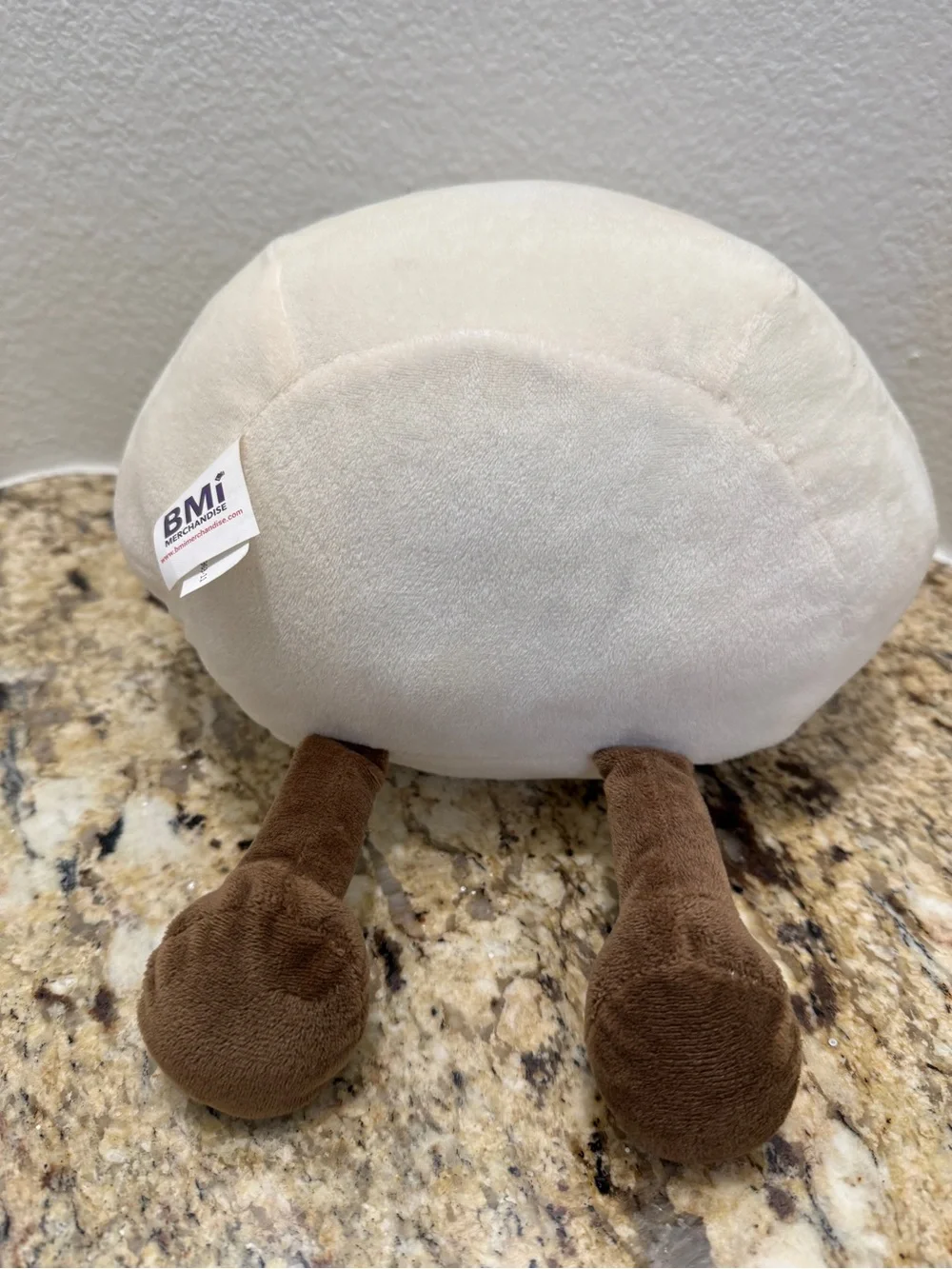 BMI Cream Garlic Plush with Brown Feet and Pink Tongue